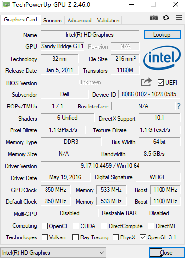 GPU-Z截图3